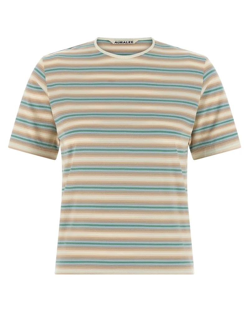 AURALEE gestreiftes T-Shirt Multicolor