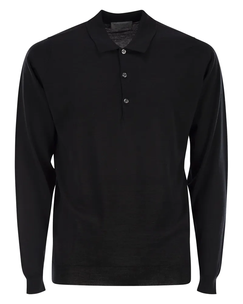 John Smedley Belper Poloshirt aus extrafeiner Merinowolle Black