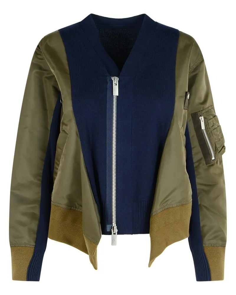 Sacai Green Cotton Mischjacke Green