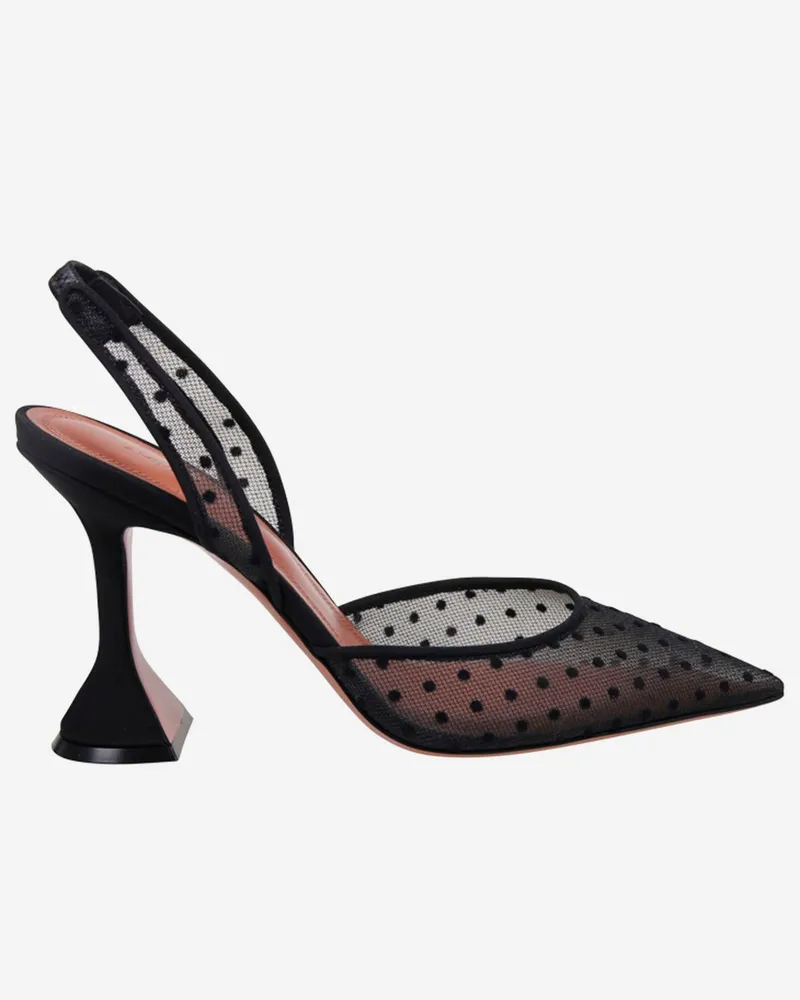 Amina Muaddi Holli Stoff-Slingbacks Black