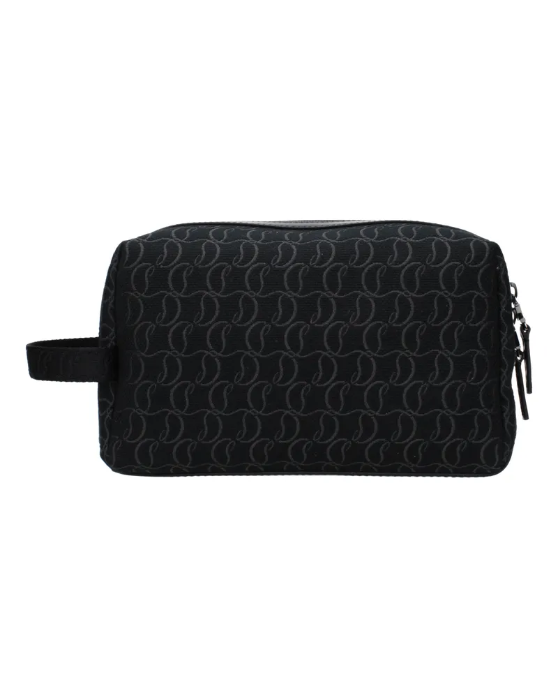 Christian Louboutin Beauty Case Herrens Schwarzer Stoff -