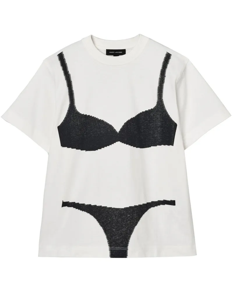 Marc Jacobs gedrucktes Baumwoll -T -Shirt White