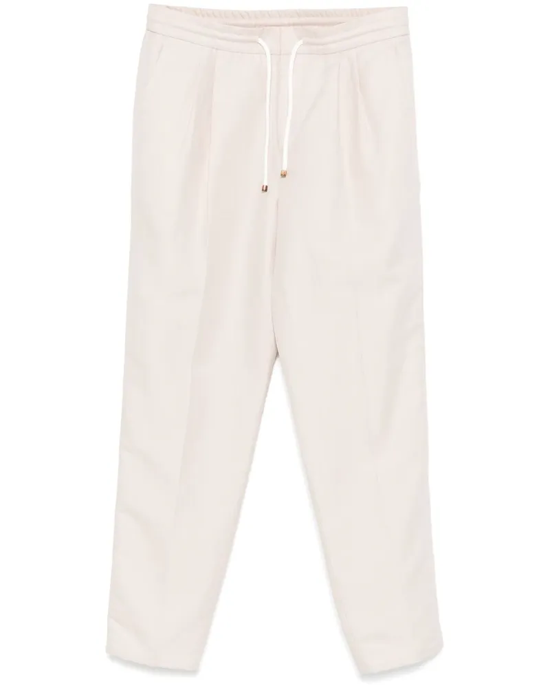Brunello Cucinelli Leinenmischungshose Kordelkordelosen Beige