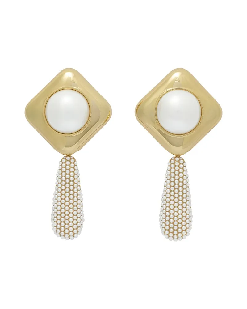 Self-Portrait Selbstporträt-Ohrringe mit Kristallanhängern Gold