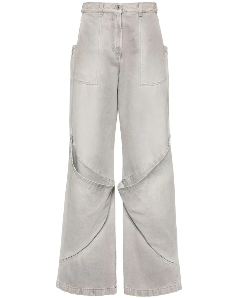 ATTICO Der Attico Wide Bein Denim -Baumwolljeans Grey