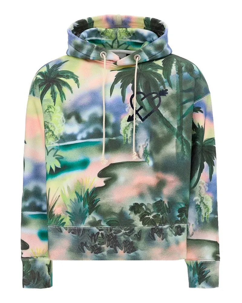 Palm Angels Cotton -Kapuzen -Sweatshirt Grün