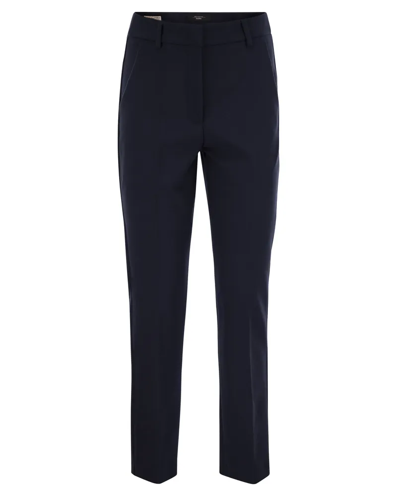 Weekend Max Mara Wochenende Max Mara Freda Cady Zigarettenhose Blue