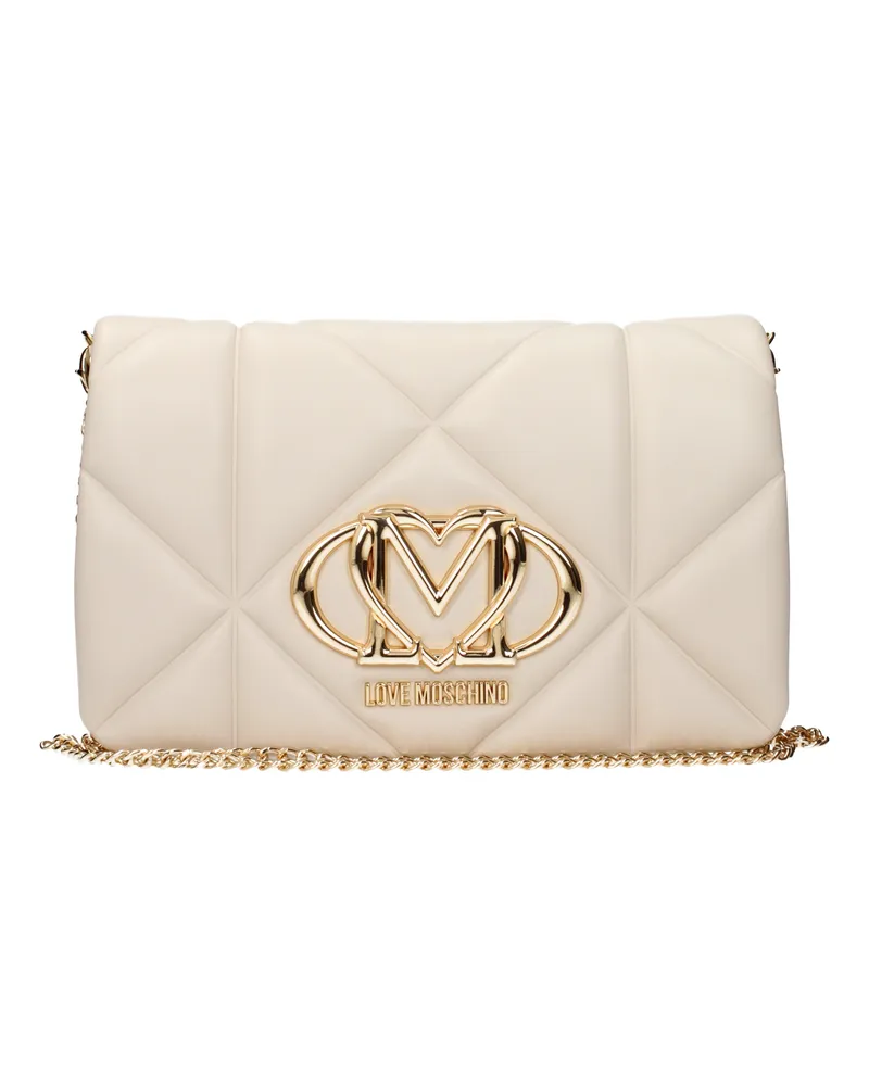 Moschino Damens Clutch aus Polyurethan in Beige/Elfenbein -