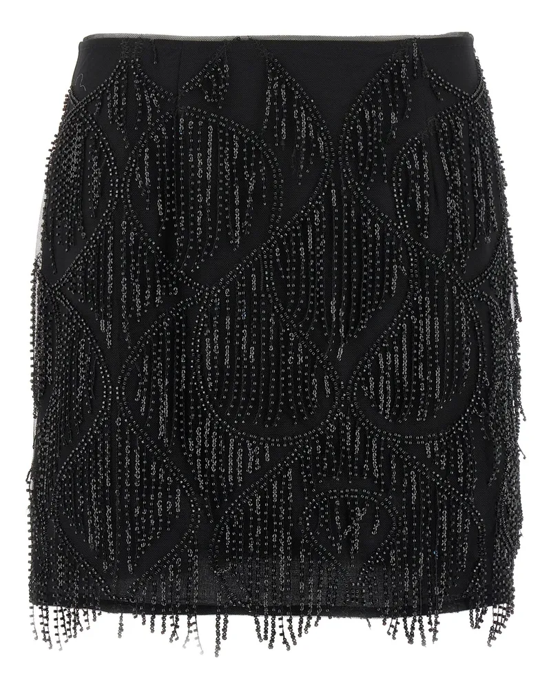 ROTATE Birger Christensen Dreh Birger Christensen Perlen Franse Rock Black