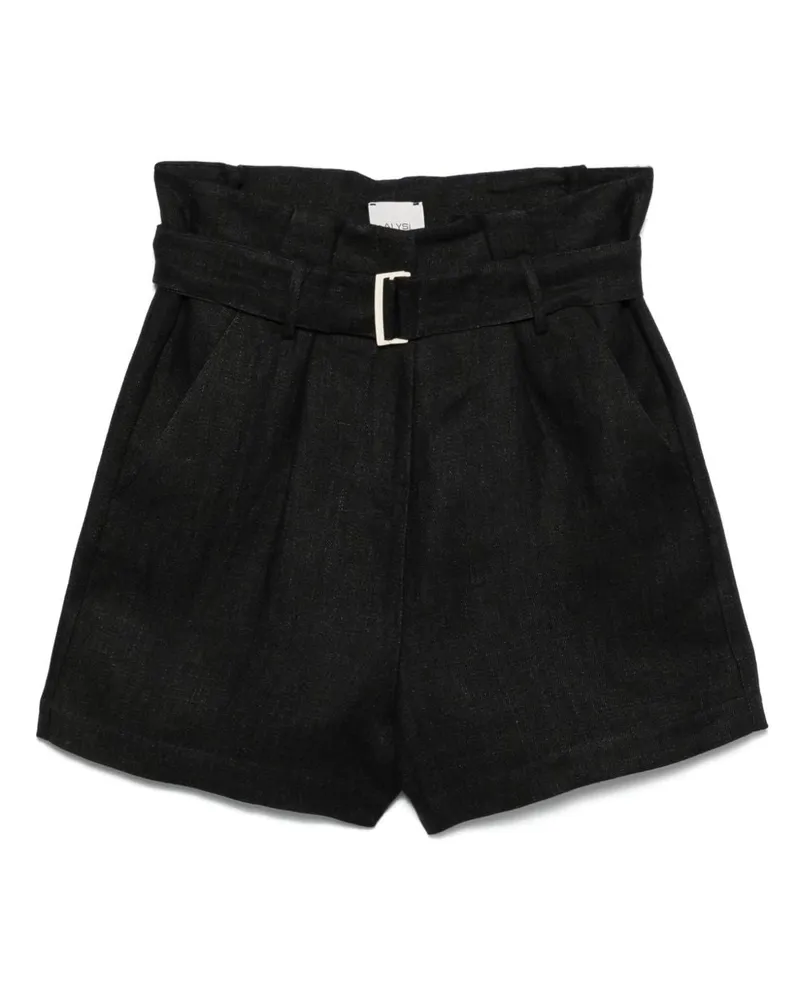 ALYSI Leinen -Bermuda -Shorts Black