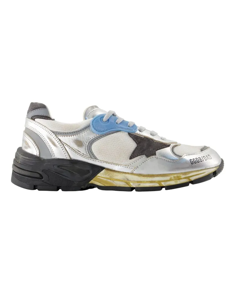 Golden Goose Running Dad Sneakers  Deluxe Marke Leder Silber Silver
