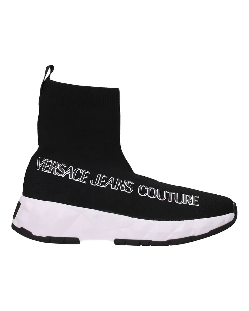 Versace Jeans Couture Damens Turnschuhe aus schwarzem Stoff -