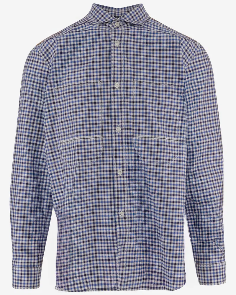 Junya Watanabe Baumwollhemd mit kontrastierendem Karomuster Red