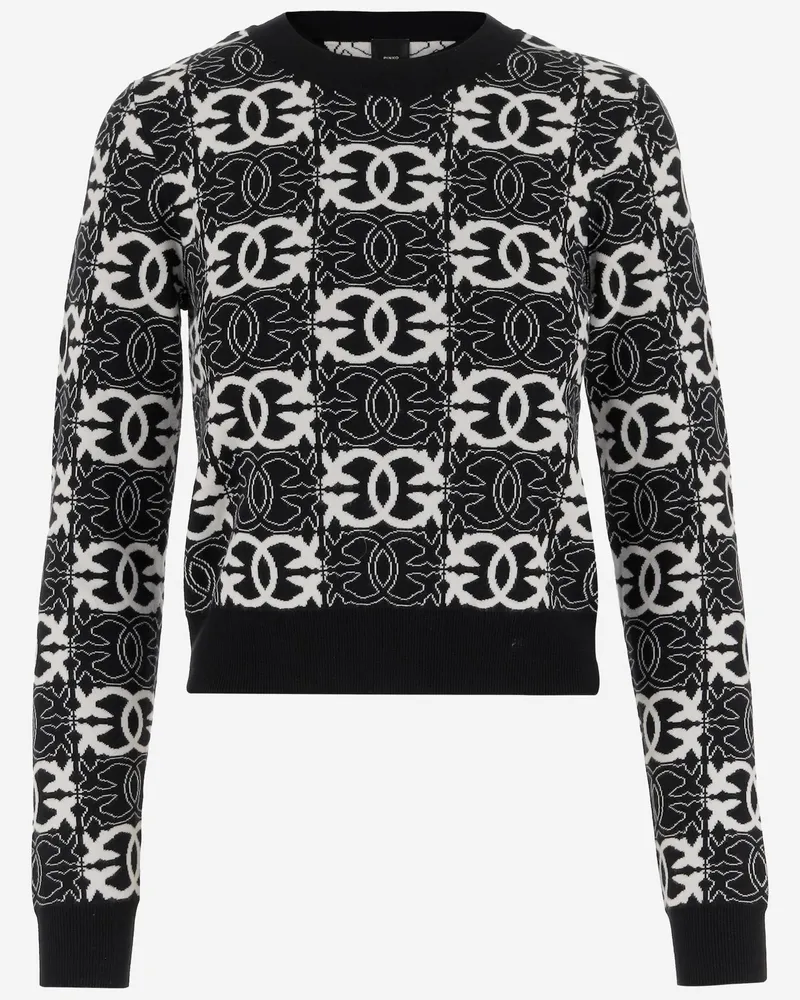 Pinko Love Birds Strickkleidung in Viskose -Mischung Black