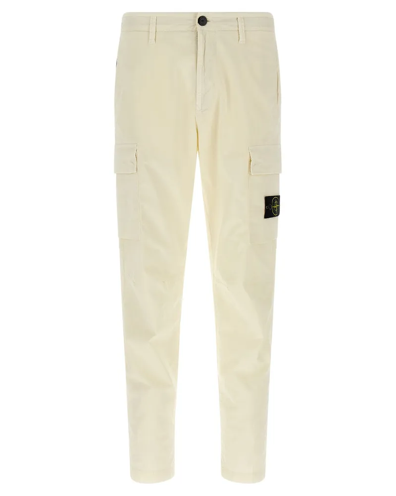 Stone Island Logo Badge Cargo Hosen Beige