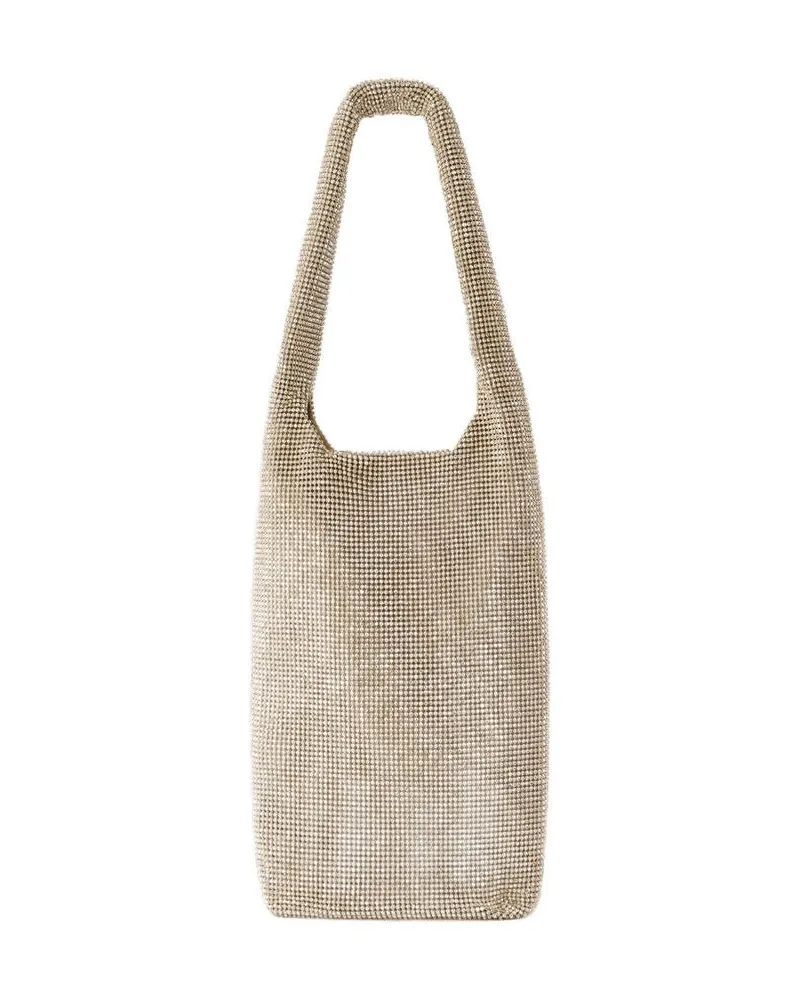 KARA Kristallgitter Weinkühler Umhängetasche  Mesh Beige Beige