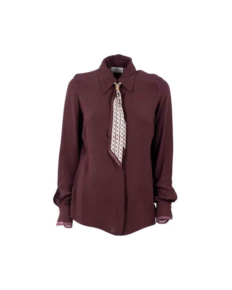 Elisabetta Franchi Shirt mit Schal Merlot