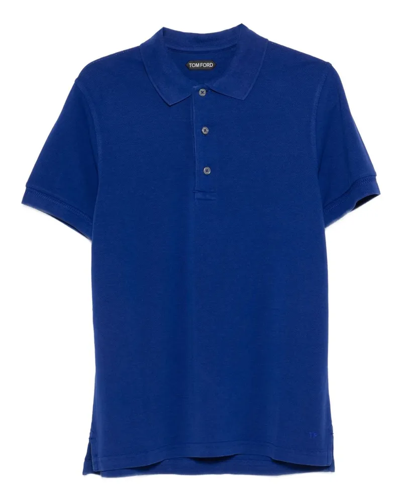 Tom Ford Poloshirt aus Baumwollmischung Blue