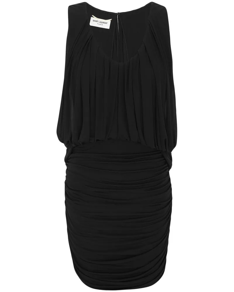 Saint Laurent Short Jersey Kleid Black