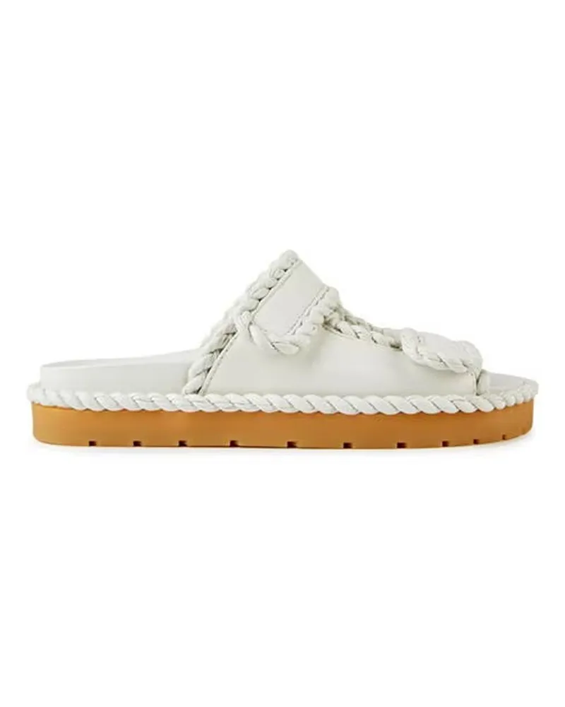 Bottega Veneta Jack Flat Mule Sandalen White