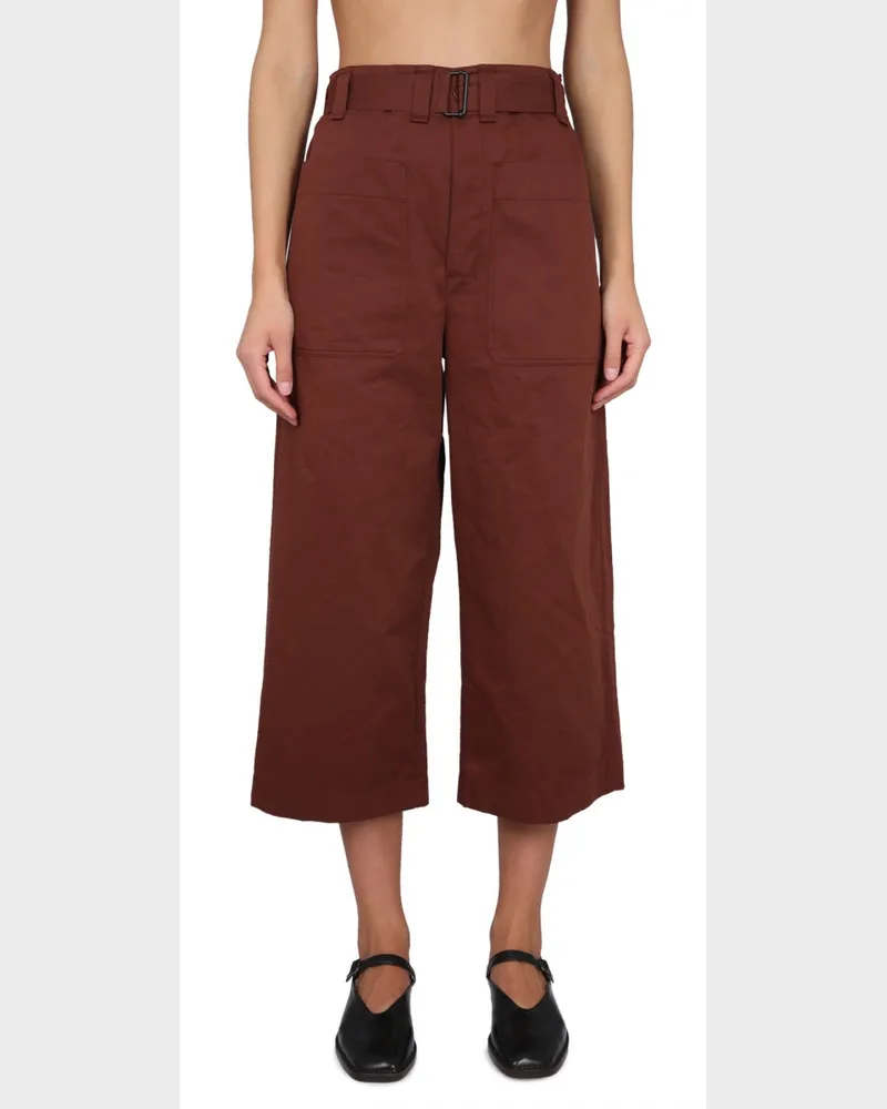 Christophe Lemaire Cropped Hosen Brown