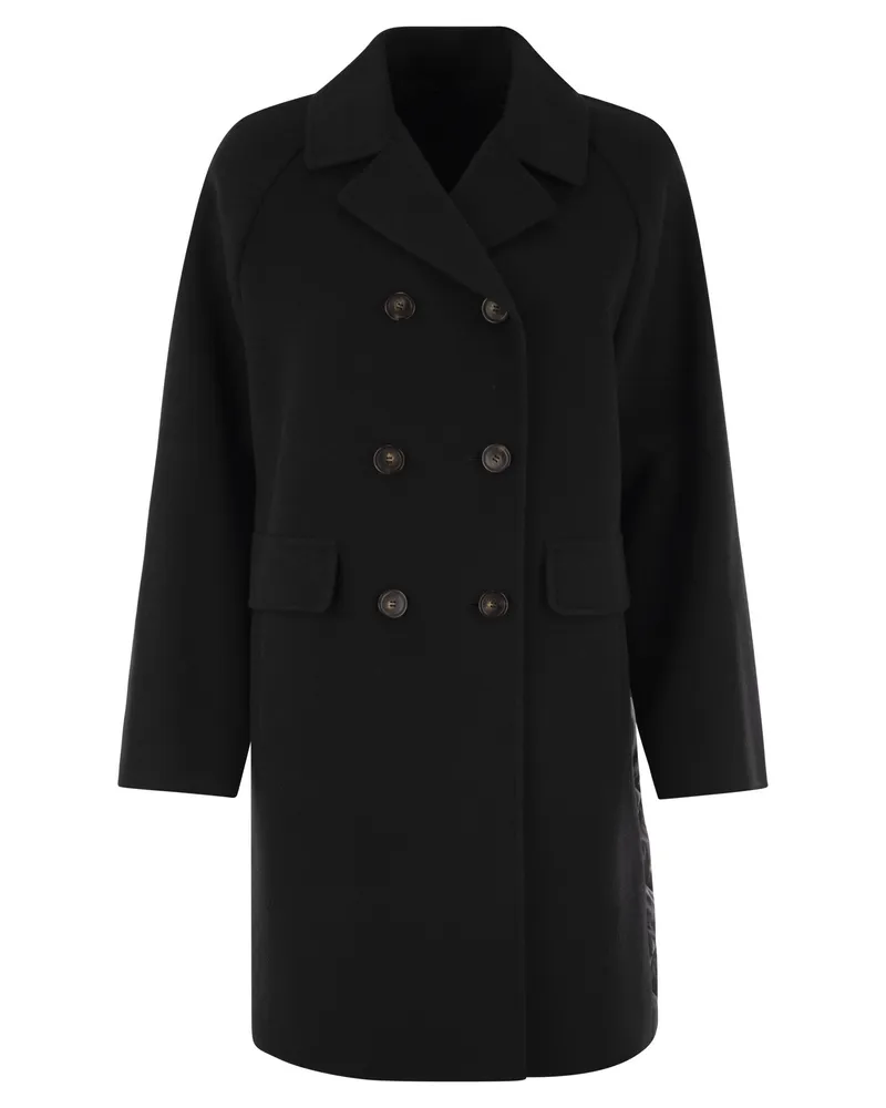 Max Mara Zolfo Double Wool Drape Coat Black