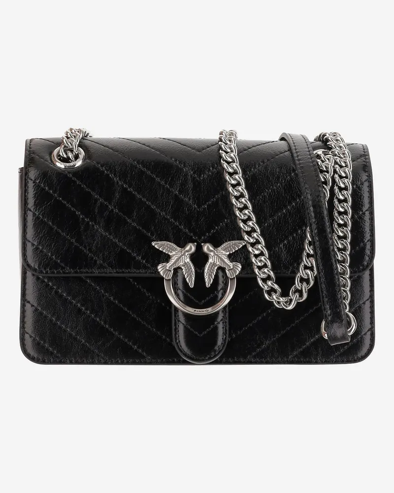 Pinko liebe eine leichte Mini -Tasche Black