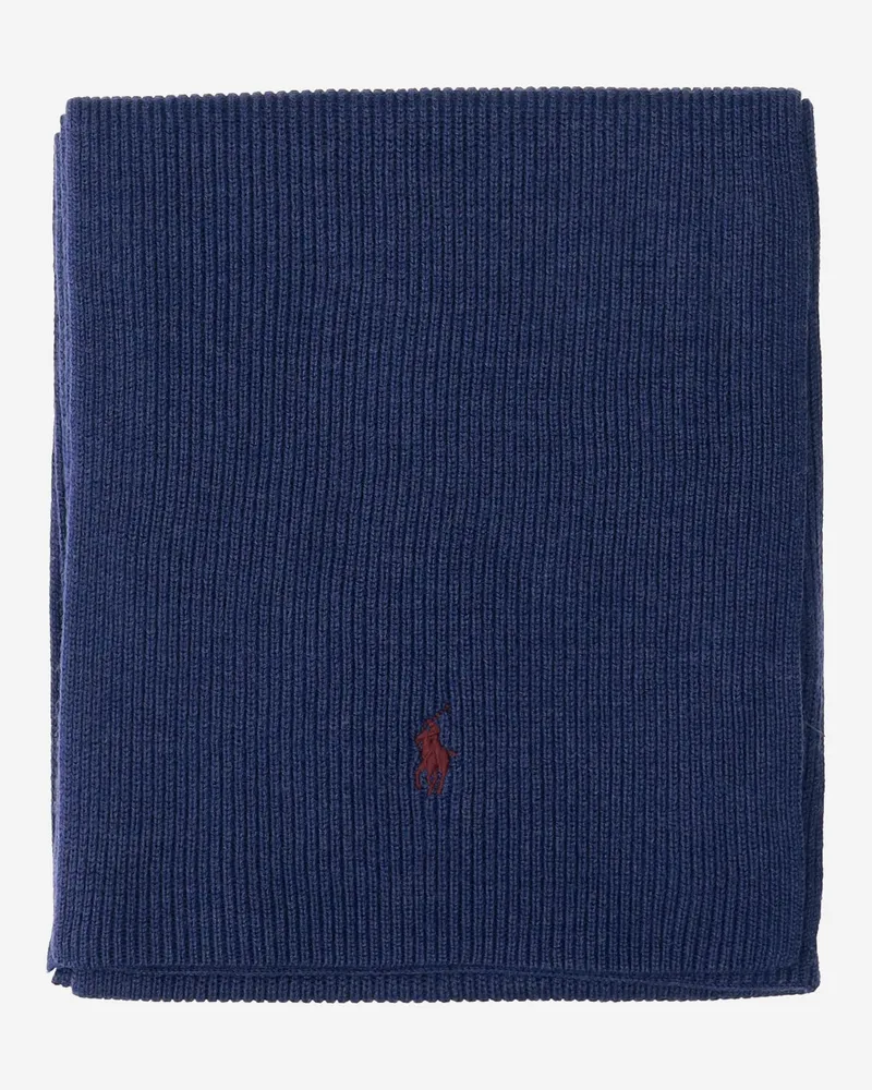 Ralph Lauren Wool -Schal mit Logo Blau