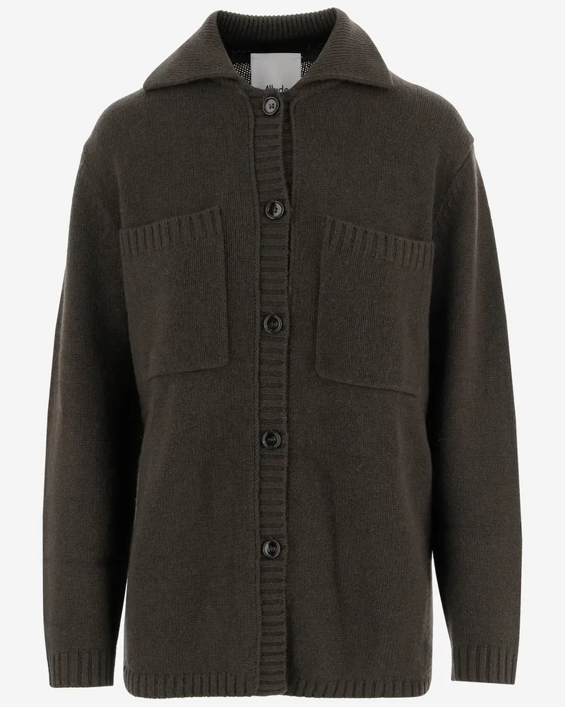 ALLUDE Anspielende Wolle und Kaschmir -Strickjacke anspielend Grey