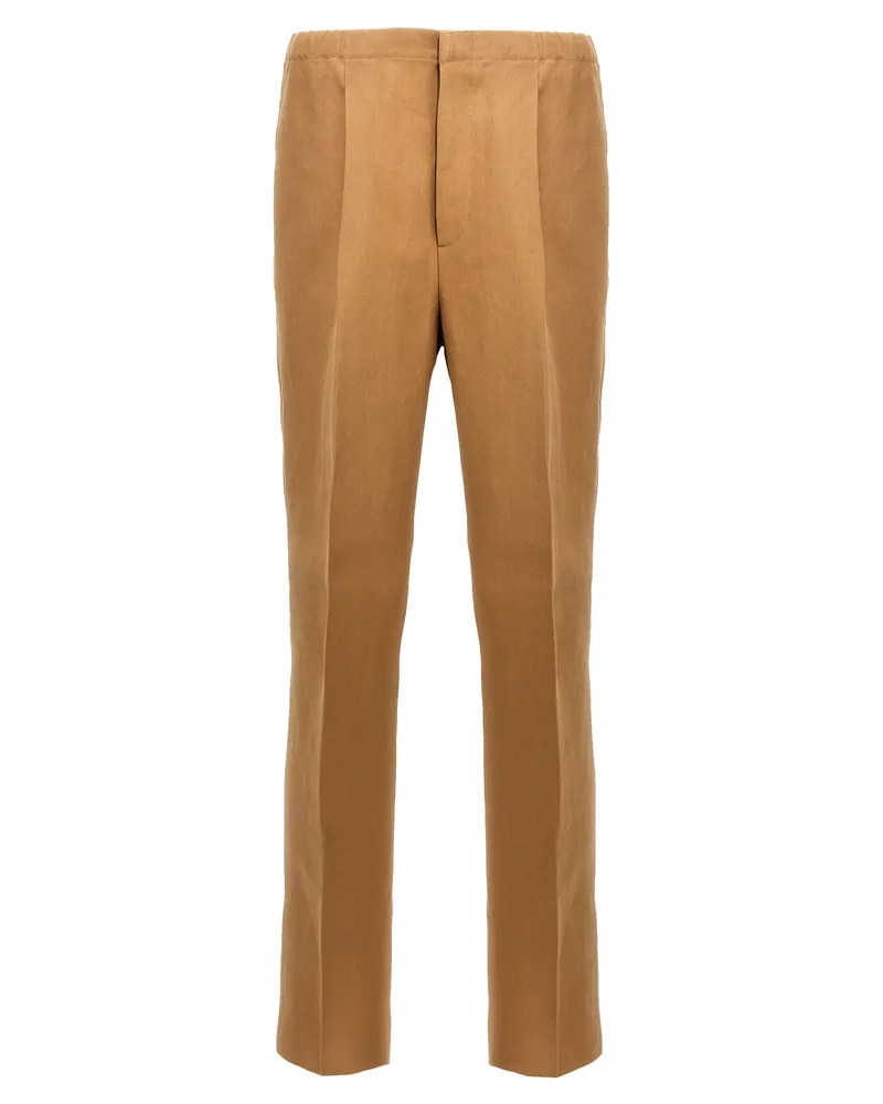 Fendi Paper Canvas Hosen Beige