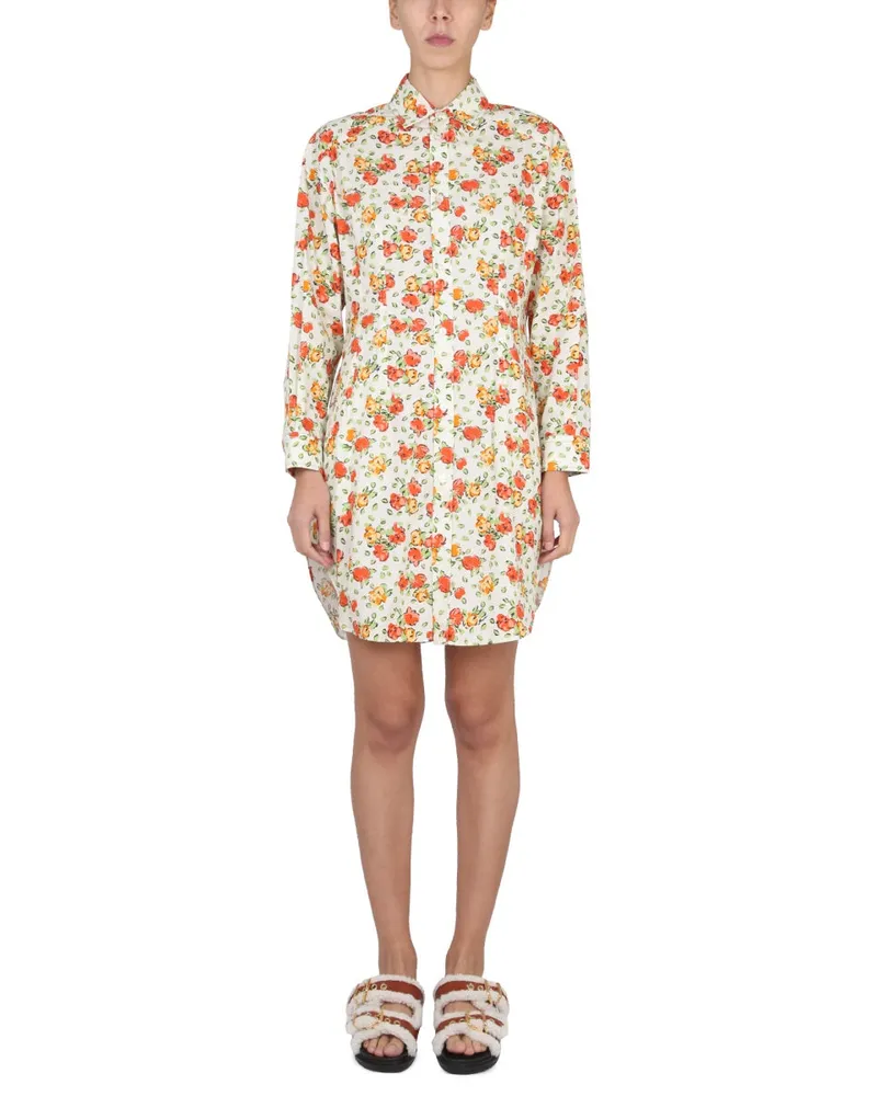 Marni Hemdblusenkleid mit Blumenmuster Multicolour