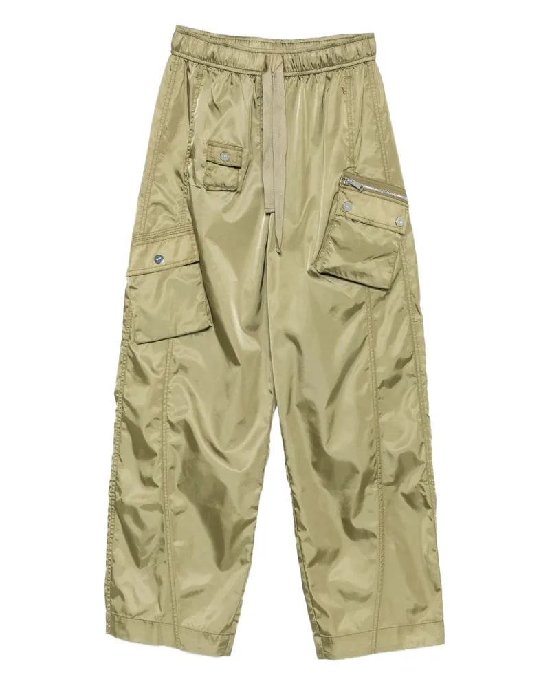 Ganni Nylon übergroße Hose Green