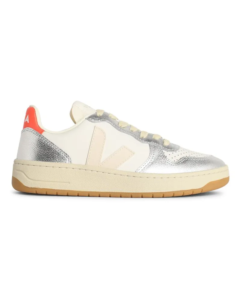 VEJA v10' weiße Lear -Sneaker Multicolor
