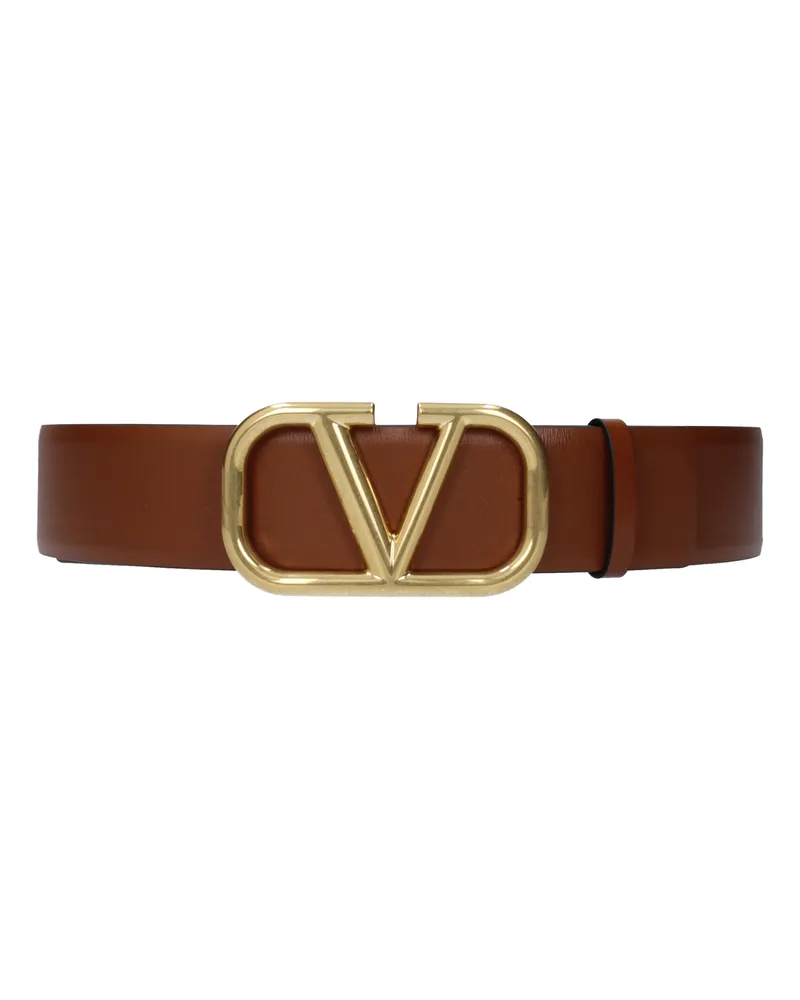 Valentino Garavani Frauen 's Ledergürtel braun/schwarz -