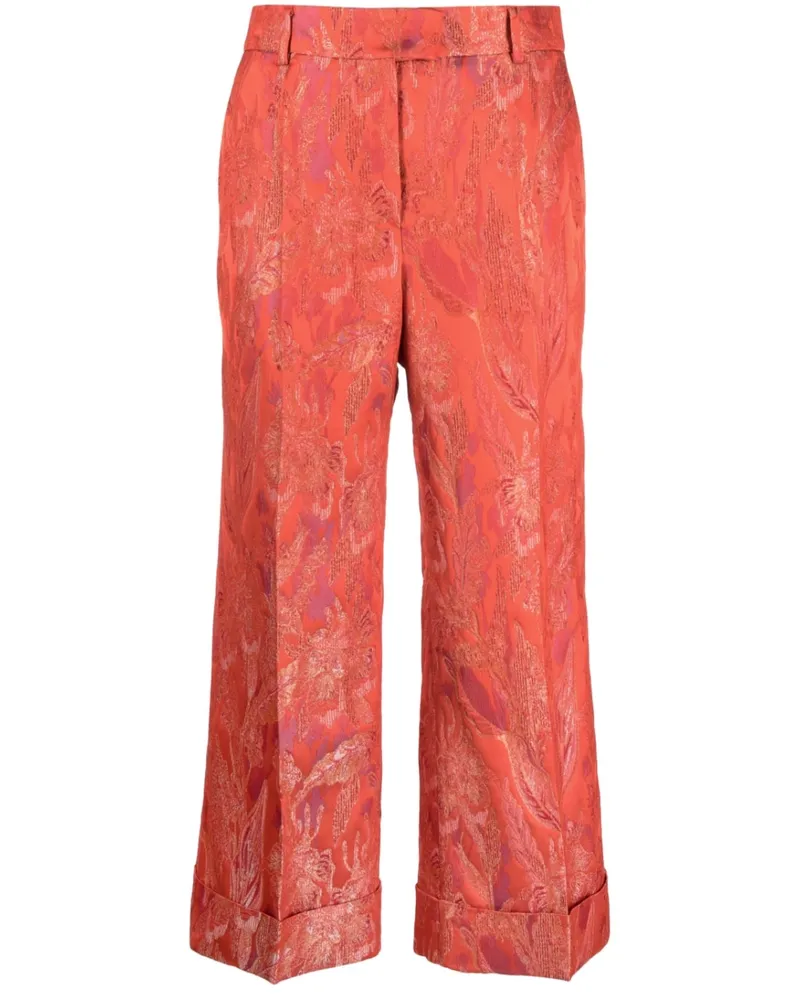 Alberto Biani Blumendruck Jacquard Hosener Red