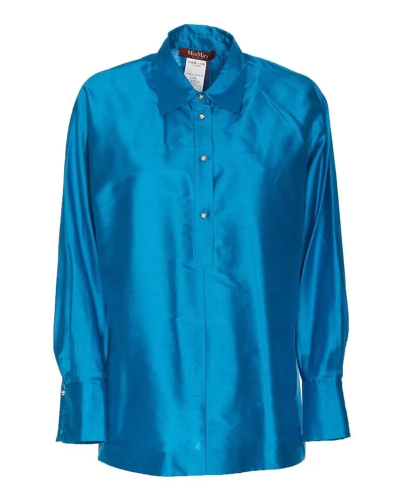 Max Mara Studio 'Canga' Seidenhemd Blue