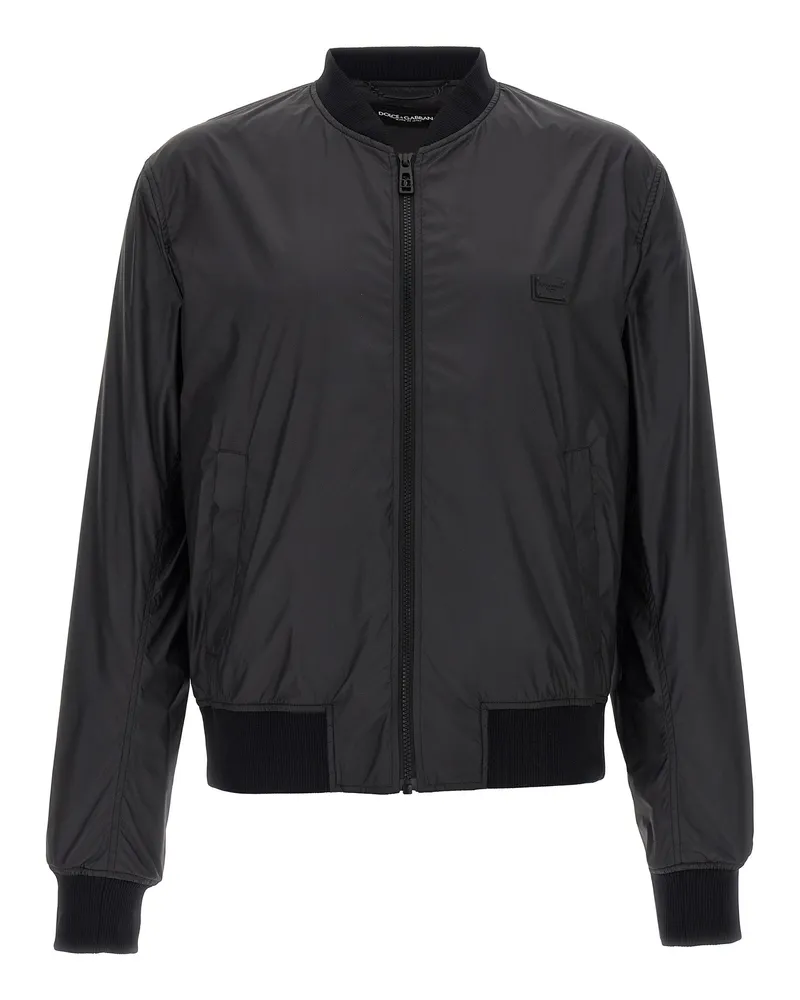 Dolce & Gabbana Logo Plaque Bomberjacke Black