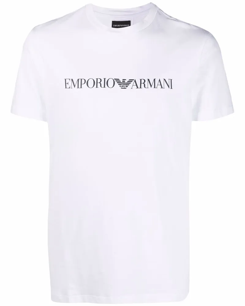 Emporio Armani Logo Baumwoll -T -Shirt White