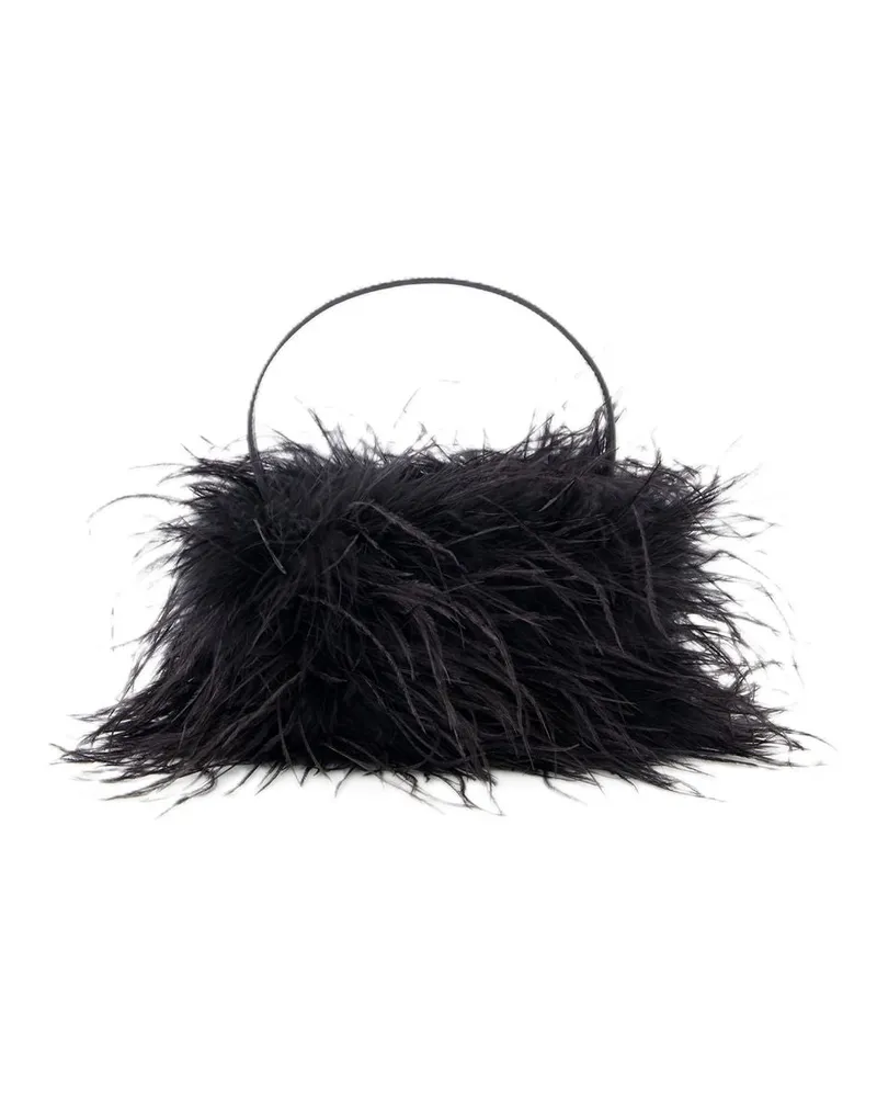 Alexander Wang Erbin mittlerer Handtasche  Feder schwarz Schwarz