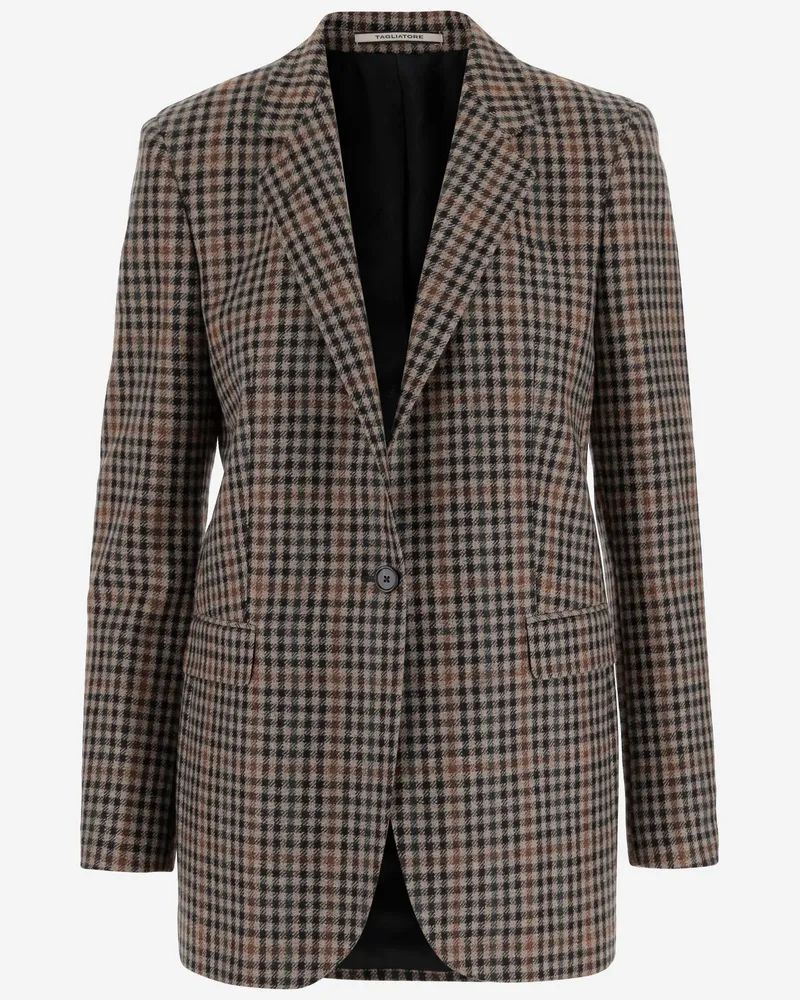Tagliatore Wolljacke mit kariertem Muster Red