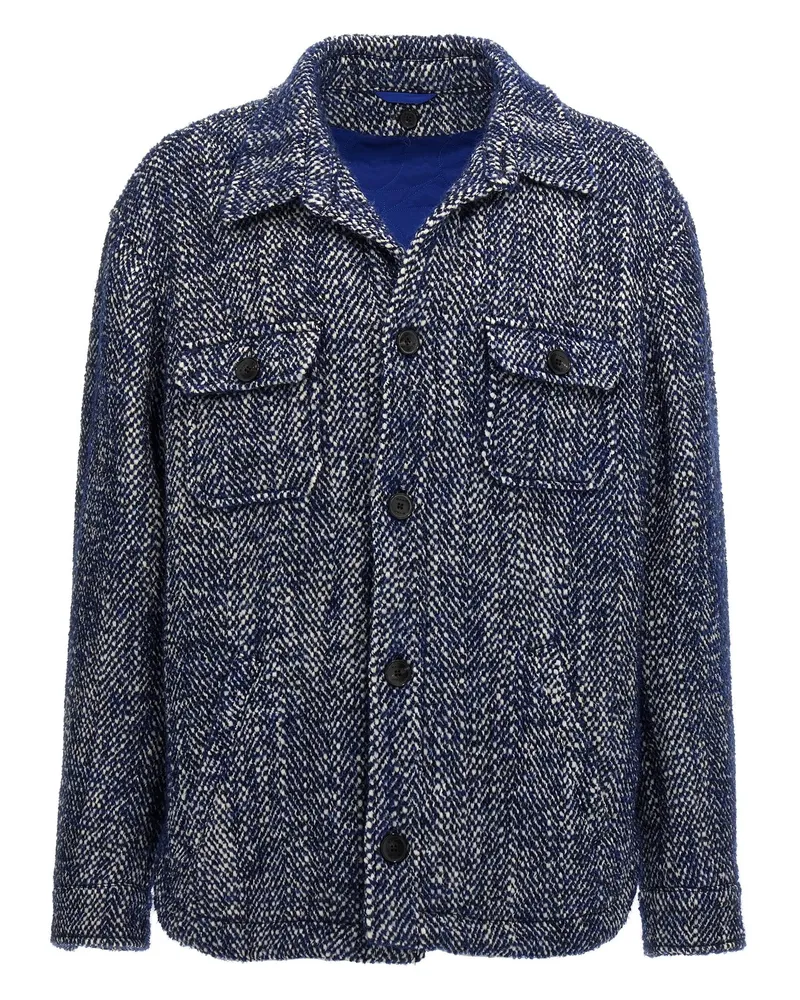 Etro Chevron Wolljacke Blue