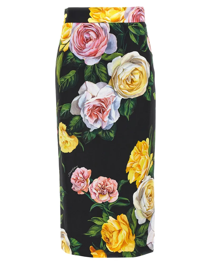 Dolce & Gabbana Floral Longuette Rock Multicolor