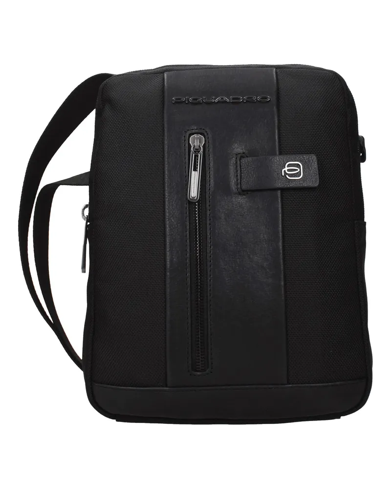 Piquadro Herrens Umhängetasche Stoff Schwarz -