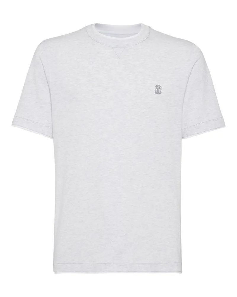 Brunello Cucinelli Logo Baumwoll -T -Shirt Light