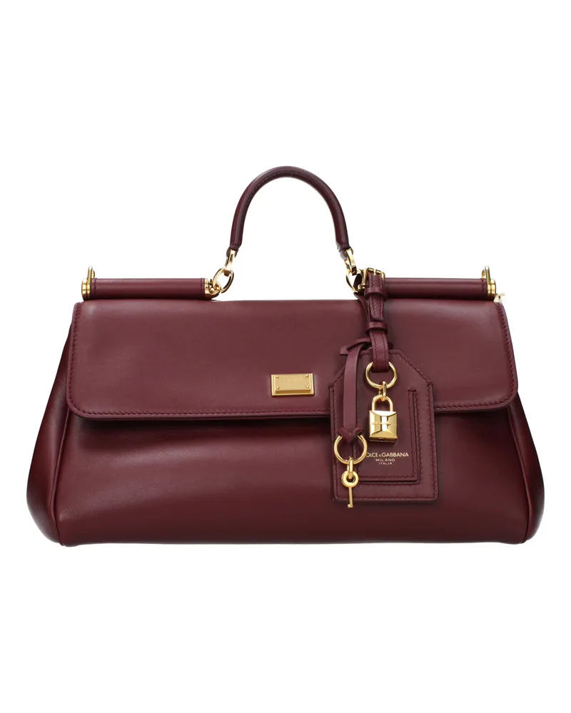 Dolce & Gabbana Handtaschen Mt Sicily Damen Leder Rot/Burgund -