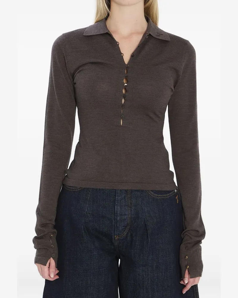 Jacquemus le Polo Merino Brown