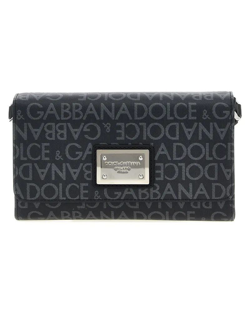 Dolce & Gabbana überzogen Jacquard Crossbody Bag Schwarz
