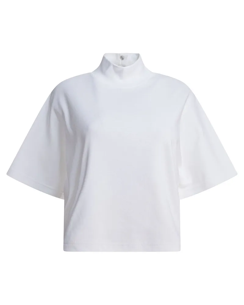Alaïa T-Shirt mit hohem Kragen White