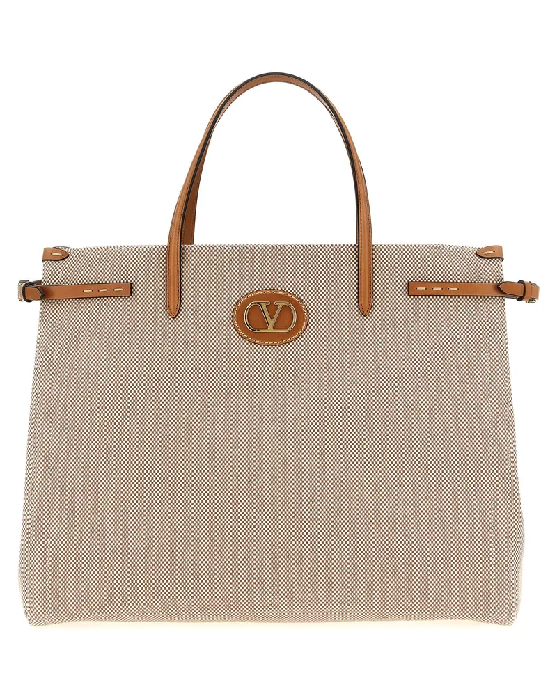 Valentino Garavani Valentino Garavani 'Antibes' große Einkaufstasche Beige