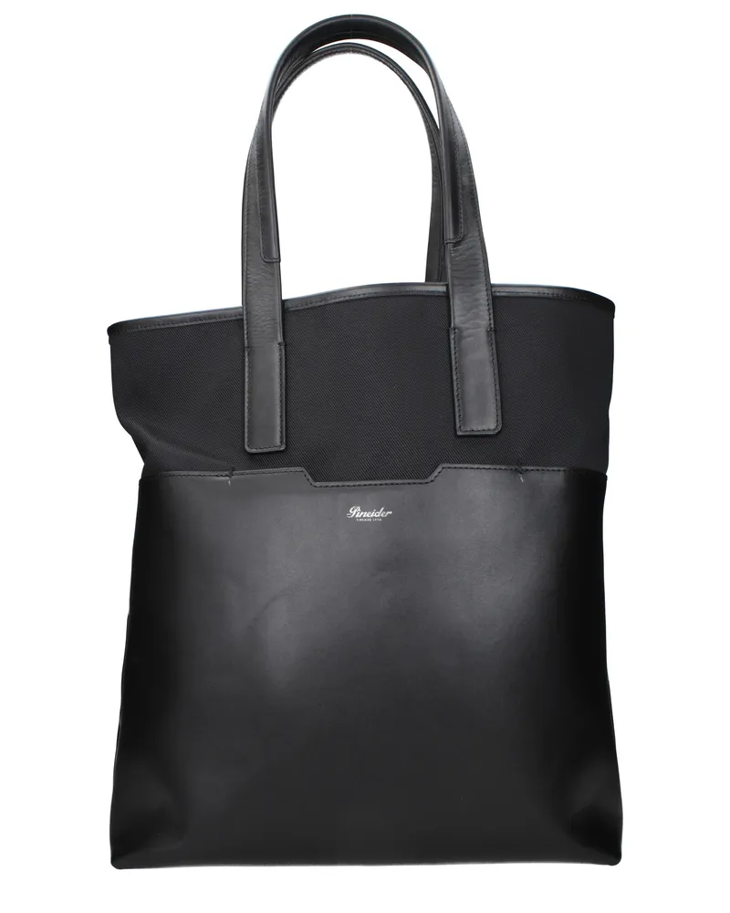 Pineider Herrens Umhängetaschen aus schwarzem Stoff -